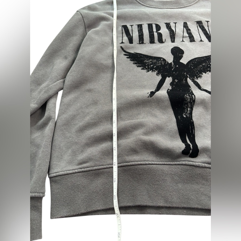 H&M Nirvana In Utero Angel Graphic Crewneck Sweatshirt Gray XS - Picture 3 of 10